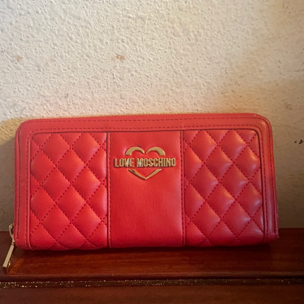 Love Moschino Red Leather Long Wallet